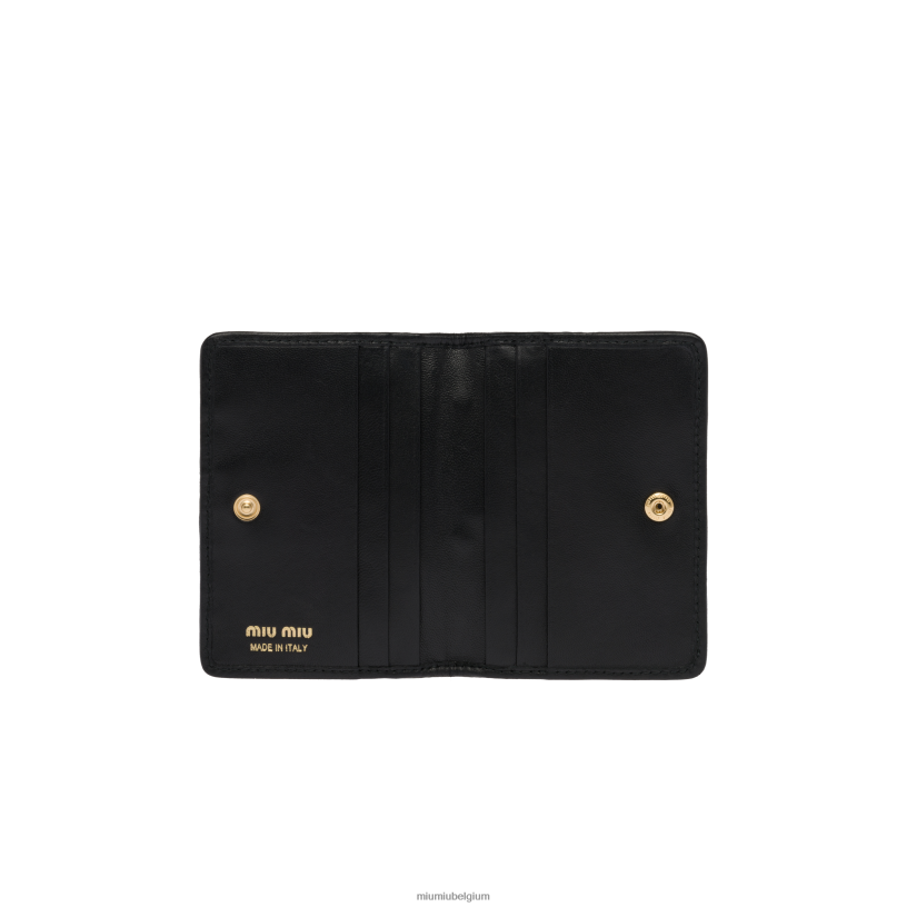 Miu Miu zwartkaarthouder van gematteerd nappaleer N8F6L1049 verzameling