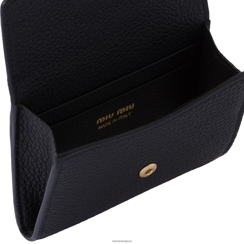 Miu Miu zwartlederen kaarthouder N8F6L1060 verzameling