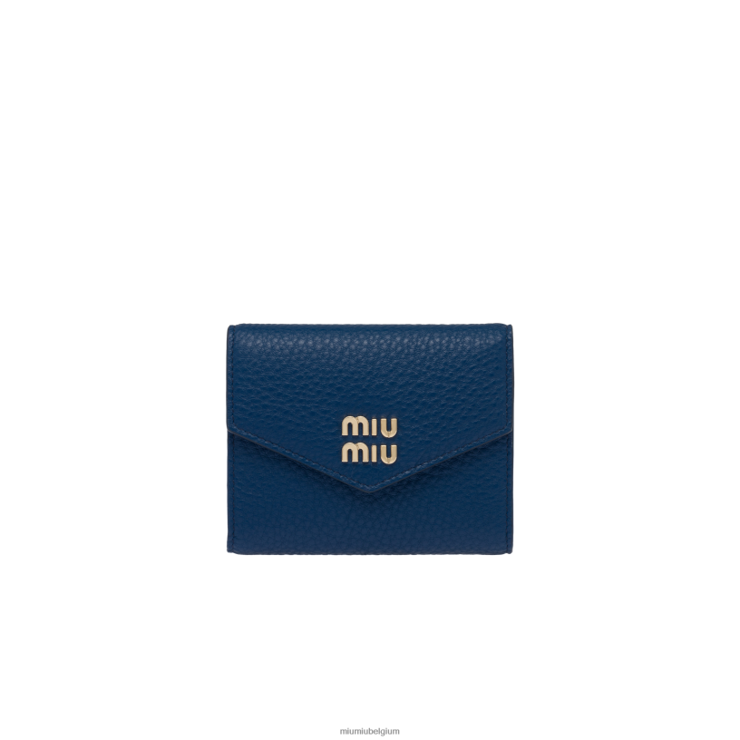 Miu Miu blauwtjekleine leren portemonnee N8F6L1081 verzameling