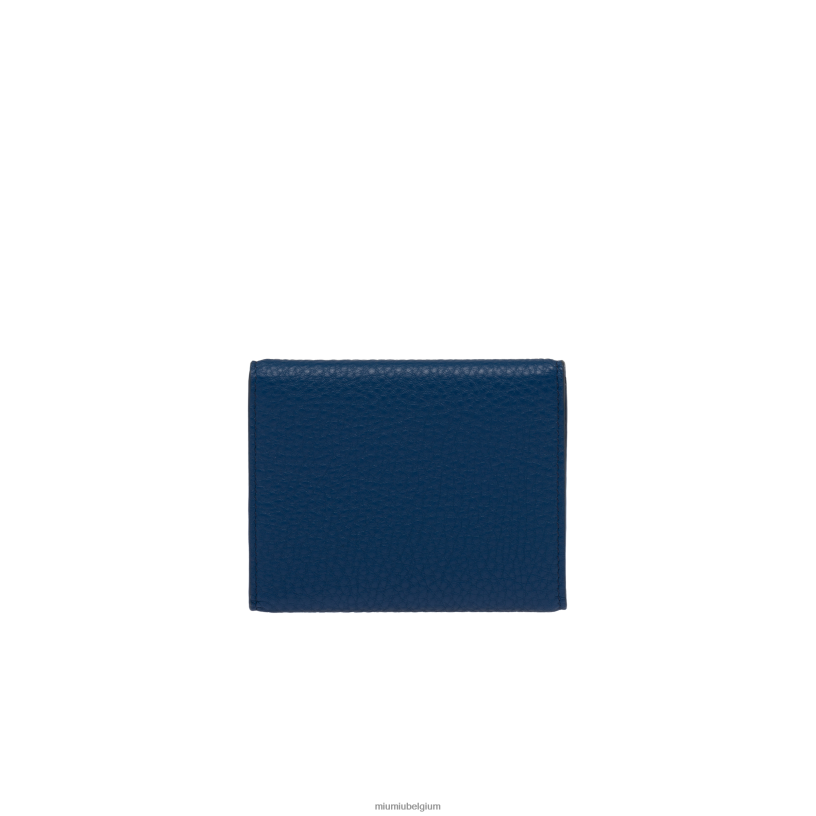 Miu Miu blauwtjekleine leren portemonnee N8F6L1081 verzameling