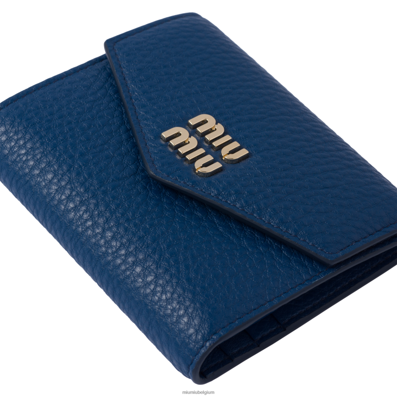 Miu Miu blauwtjekleine leren portemonnee N8F6L1081 verzameling