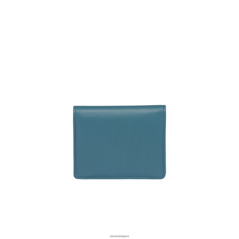Miu Miu jachthaven blauwkleine leren portemonnee N8F6L1065 verzameling