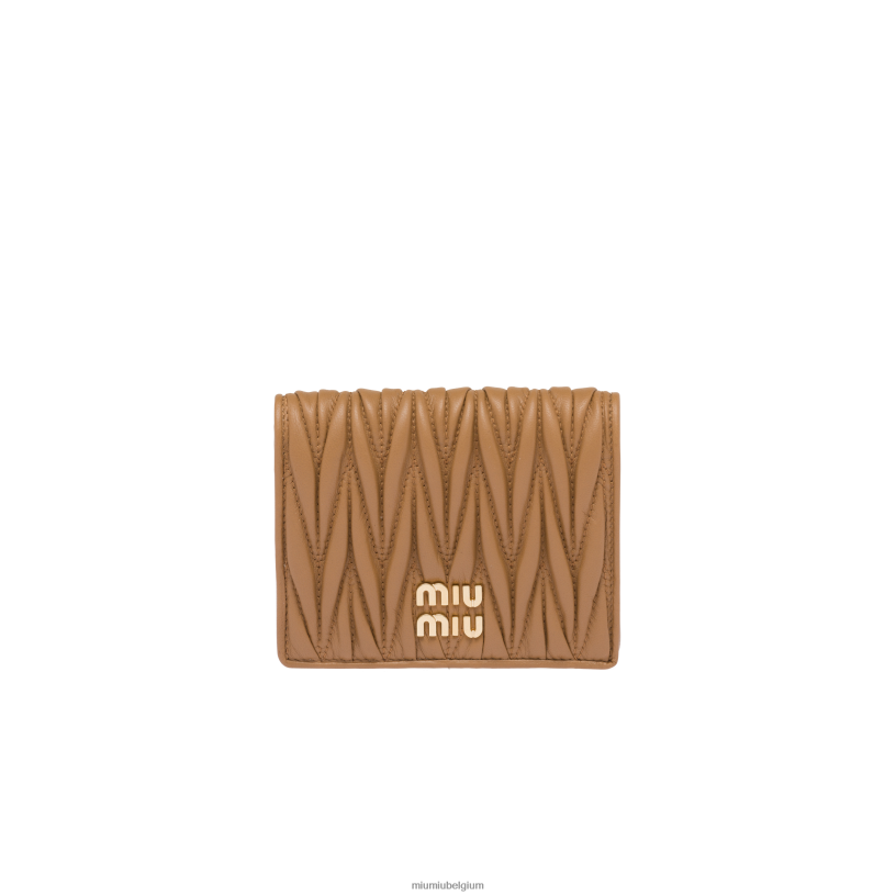 Miu Miu karamelkleine gematelasseerde nappa lederen portemonnee N8F6L1076 verzameling