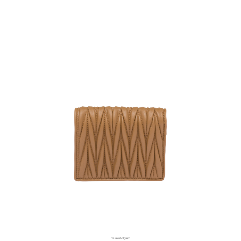 Miu Miu karamelkleine gematelasseerde nappa lederen portemonnee N8F6L1076 verzameling