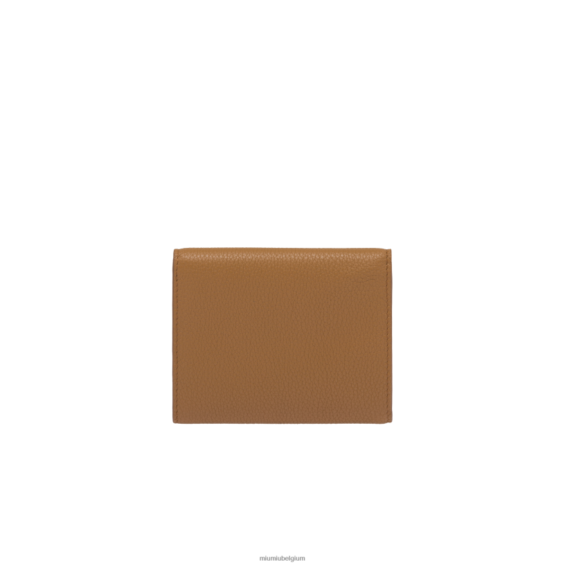 Miu Miu karamelkleine leren portemonnee N8F6L1082 verzameling