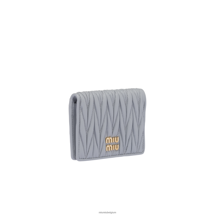 Miu Miu korenbloemkleine gematelasseerde nappa lederen portemonnee N8F6L1071 verzameling