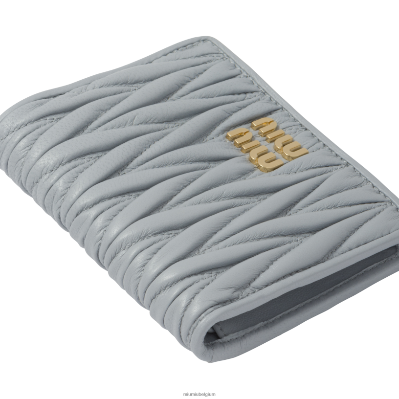 Miu Miu korenbloemkleine gematelasseerde nappa lederen portemonnee N8F6L1071 verzameling