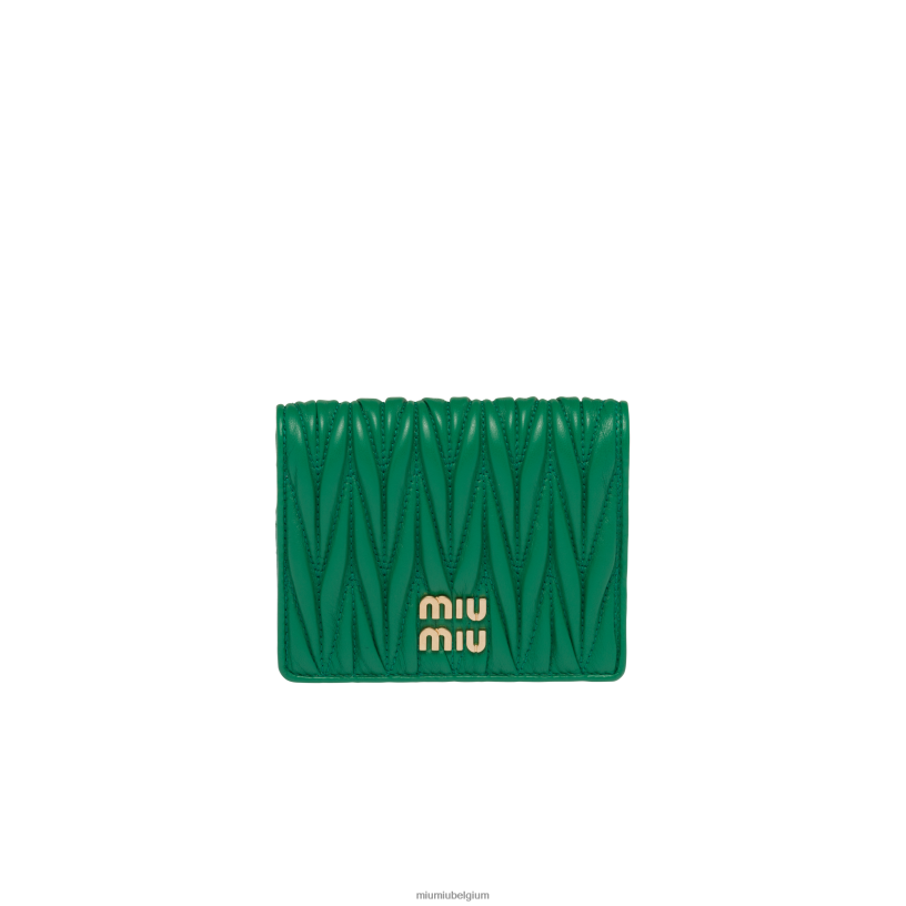 Miu Miu mangokleine gematelasseerde nappa lederen portemonnee N8F6L1077 verzameling