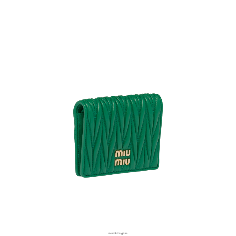 Miu Miu mangokleine gematelasseerde nappa lederen portemonnee N8F6L1077 verzameling