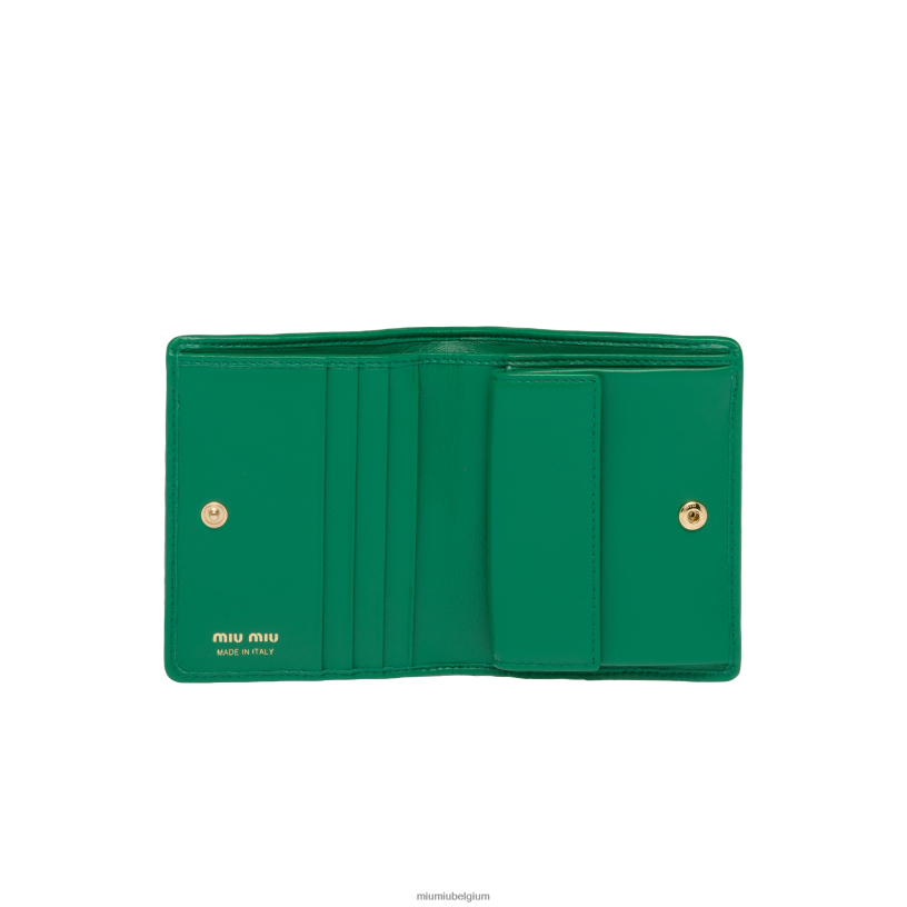 Miu Miu mangokleine gematelasseerde nappa lederen portemonnee N8F6L1077 verzameling