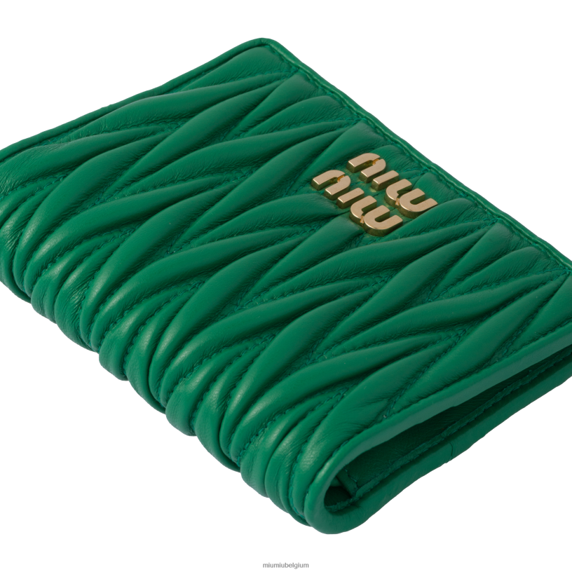 Miu Miu mangokleine gematelasseerde nappa lederen portemonnee N8F6L1077 verzameling
