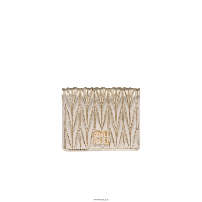 Miu Miu pyrietkleine gematelasseerde nappa lederen portemonnee N8F6L1074 verzameling