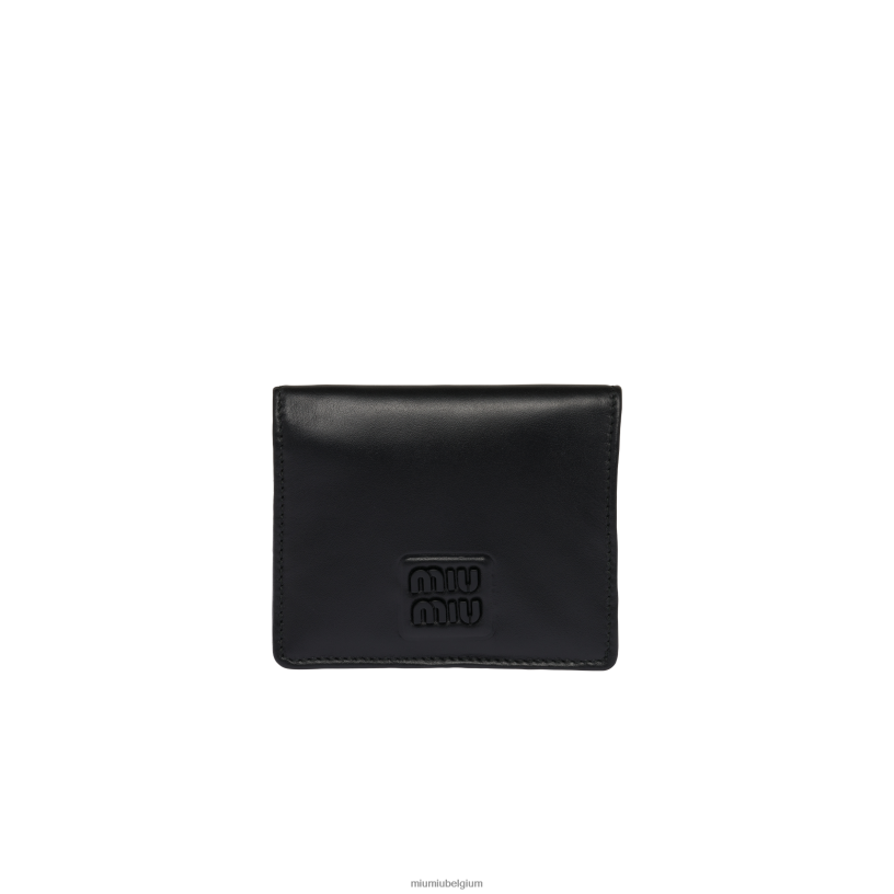 Miu Miu zwartkleine leren portemonnee N8F6L1064 verzameling
