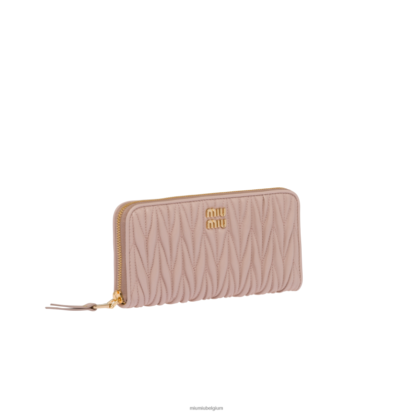 Miu Miu Waterleliegrote gematelasseerde nappa lederen portemonnee N8F6L1085 verzameling