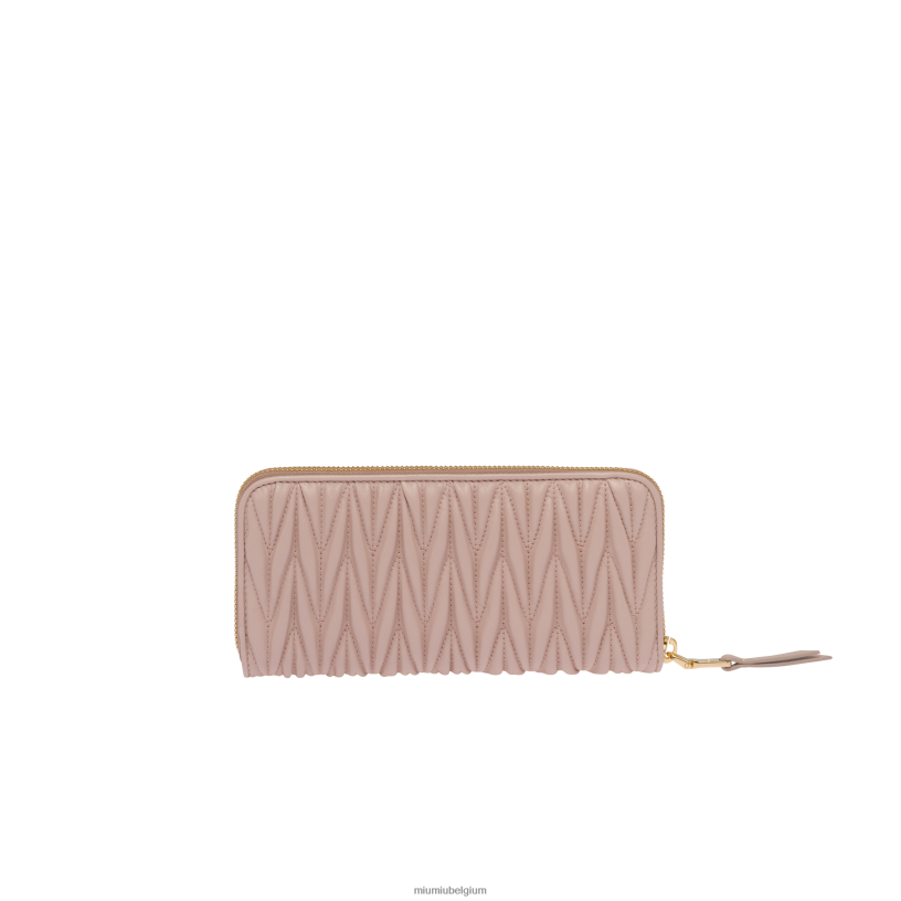Miu Miu Waterleliegrote gematelasseerde nappa lederen portemonnee N8F6L1085 verzameling