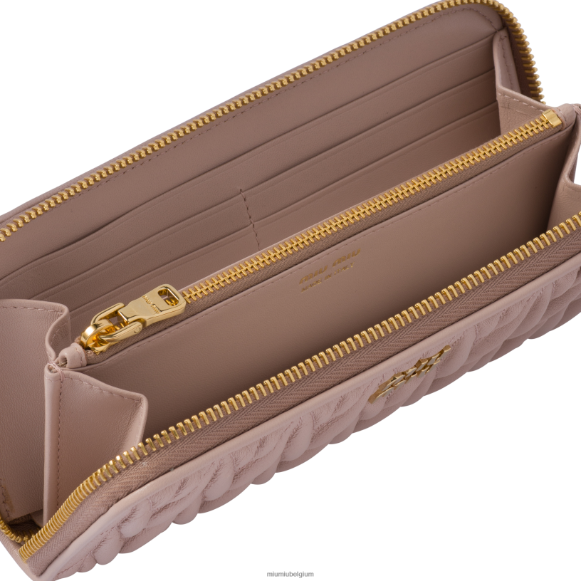 Miu Miu Waterleliegrote gematelasseerde nappa lederen portemonnee N8F6L1085 verzameling