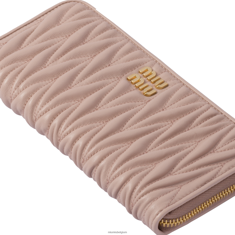 Miu Miu Waterleliegrote gematelasseerde nappa lederen portemonnee N8F6L1085 verzameling