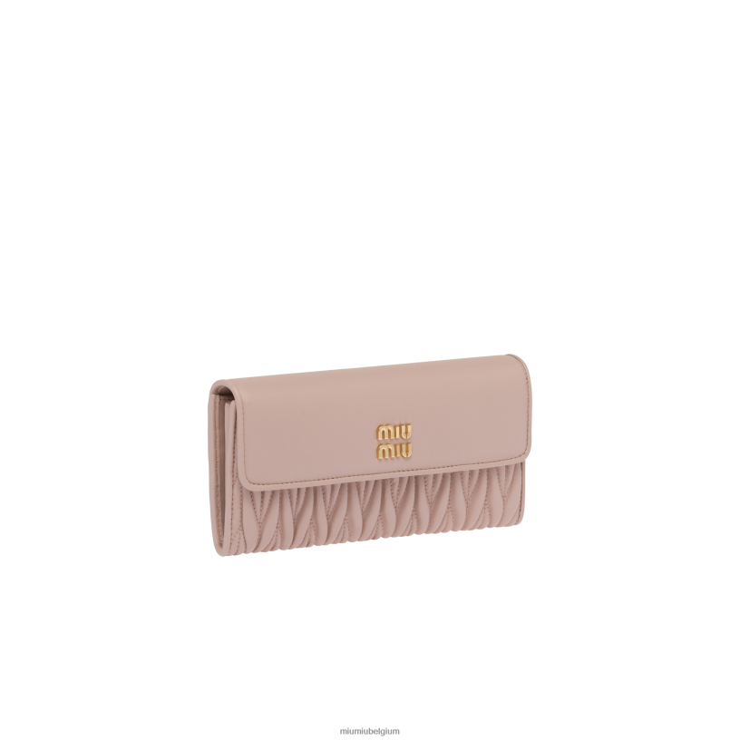 Miu Miu Waterleliegrote gematelasseerde nappa lederen portemonnee N8F6L1087 verzameling