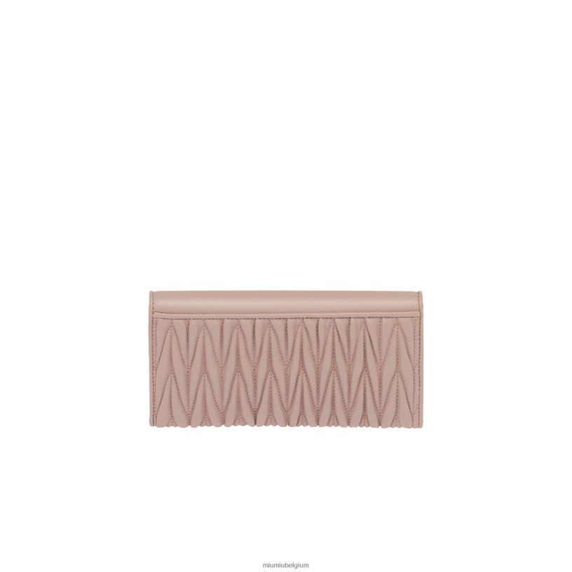 Miu Miu Waterleliegrote gematelasseerde nappa lederen portemonnee N8F6L1087 verzameling