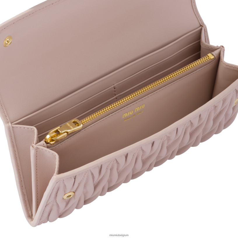 Miu Miu Waterleliegrote gematelasseerde nappa lederen portemonnee N8F6L1087 verzameling