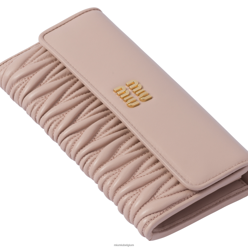 Miu Miu Waterleliegrote gematelasseerde nappa lederen portemonnee N8F6L1087 verzameling