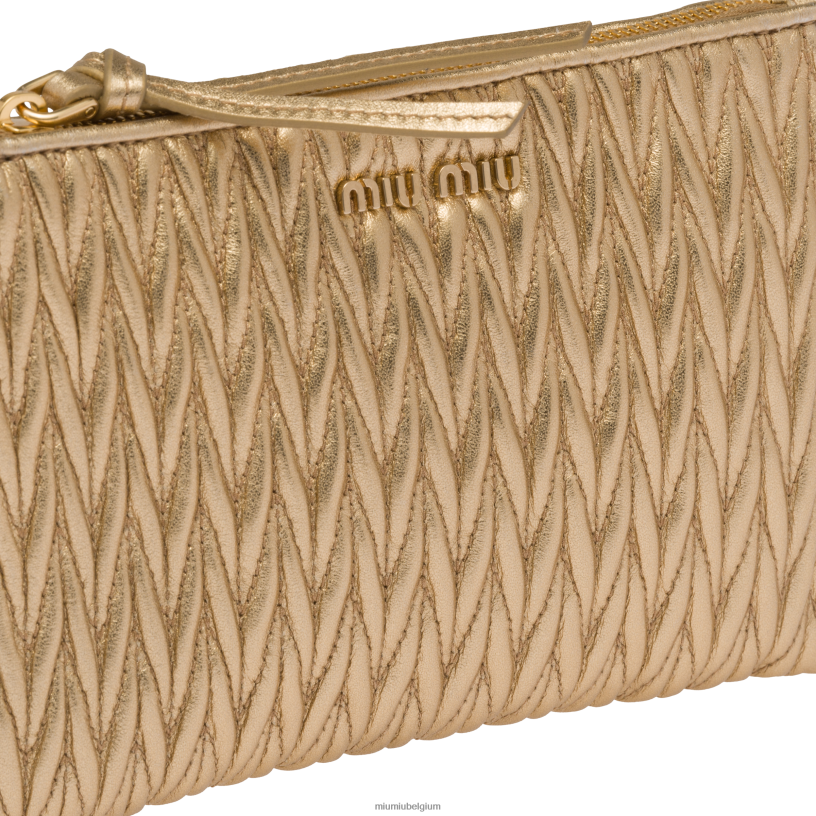 Miu Miu platinaetui van gematteerd nappaleer N8F6L1090 verzameling