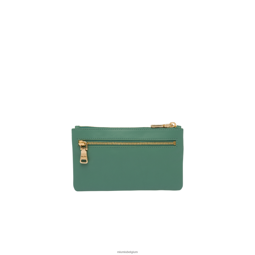 Miu Miu salie groenleren enveloptasje N8F6L1092 verzameling