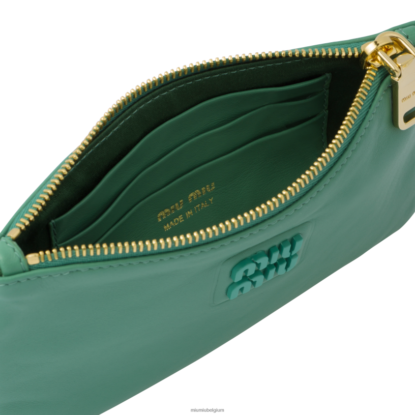 Miu Miu salie groenleren enveloptasje N8F6L1092 verzameling