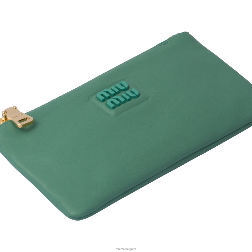 Miu Miu salie groenleren enveloptasje N8F6L1092 verzameling