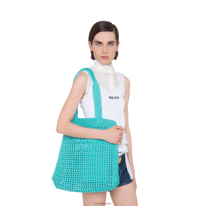 Miu Miu Jade groenstoffen draagtas N8F6L128 verzameling