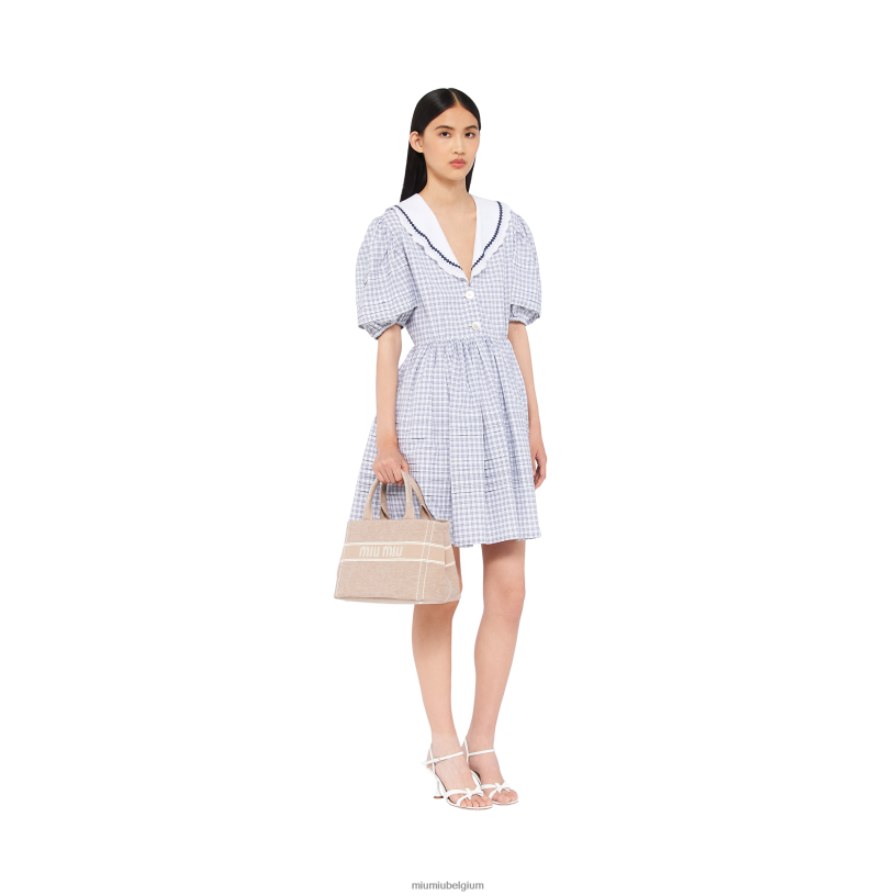 Miu Miu kameel bruinDenim handtas met jacquard logo N8F6L134 verzameling