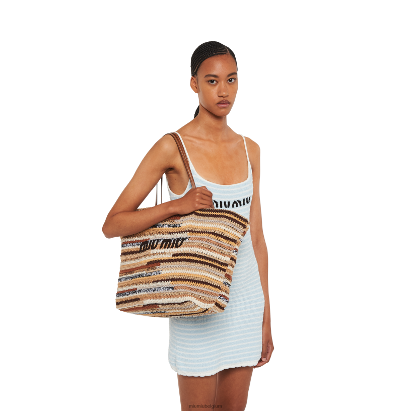 Miu Miu natuurlijkgehaakte draagtas N8F6L131 verzameling