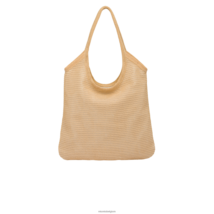Miu Miu natuurlijkstoffen en linnen draagtas N8F6L125 verzameling
