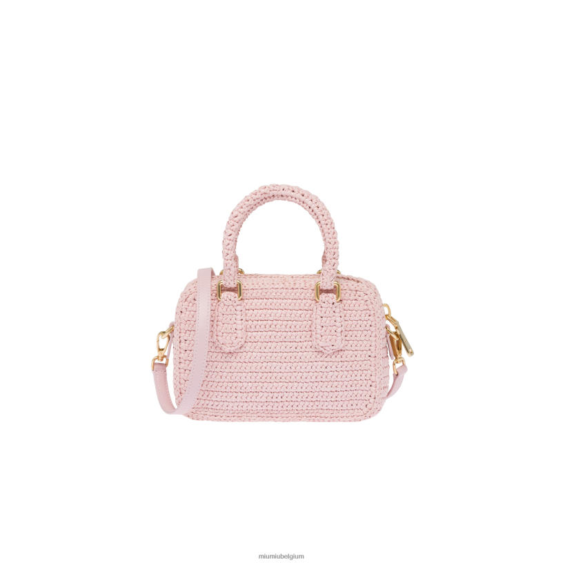 Miu Miu albast rozegehaakte tas met handvat aan de bovenkant N8F6L159 verzameling