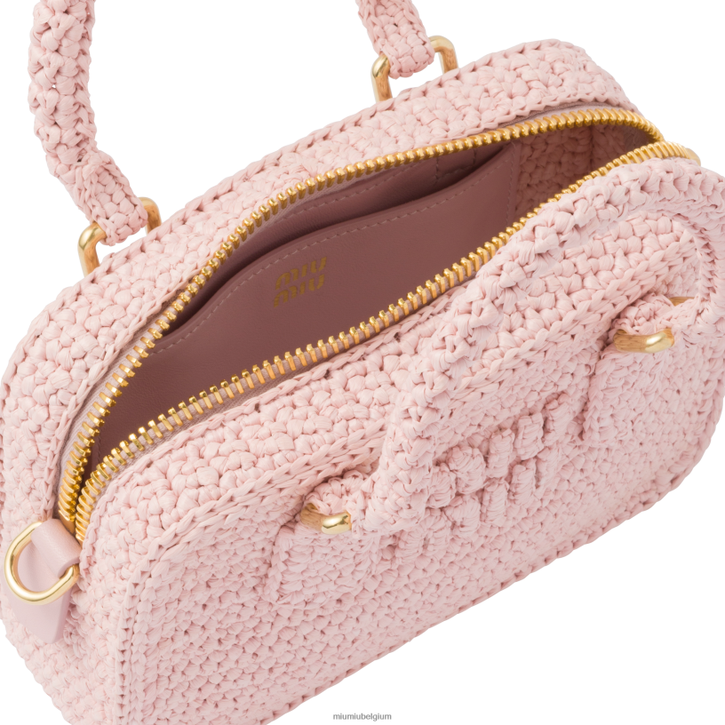 Miu Miu albast rozegehaakte tas met handvat aan de bovenkant N8F6L159 verzameling