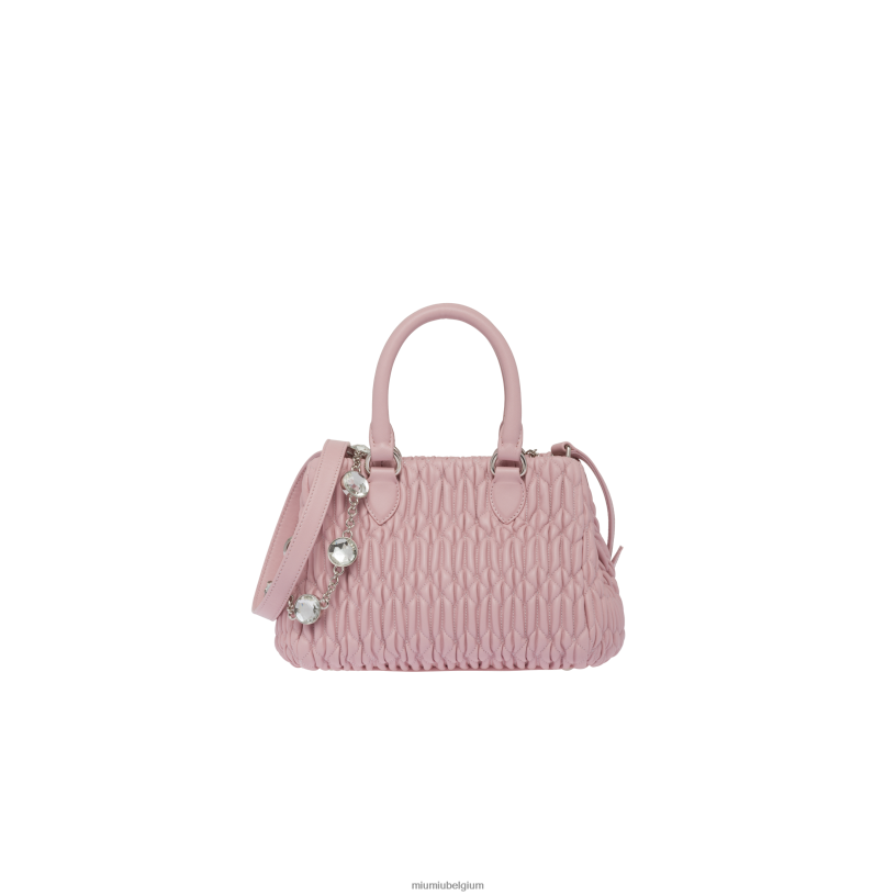 Miu Miu albast rozehandtas van kristal nappaleer N8F6L157 verzameling