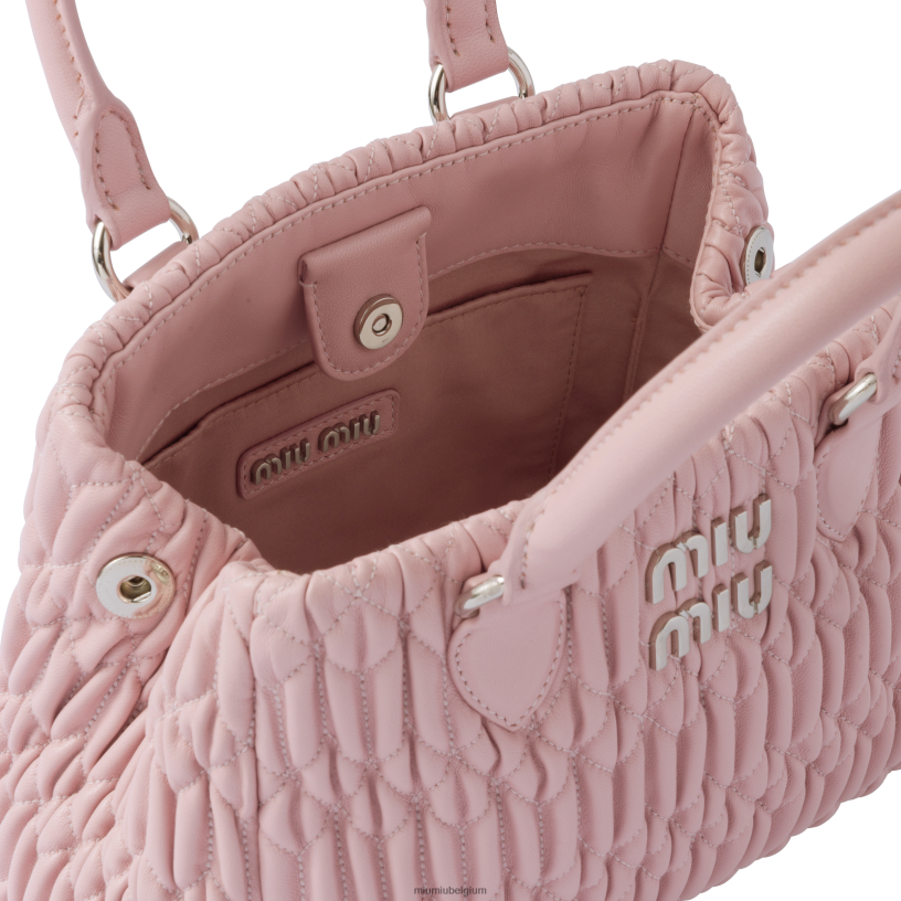 Miu Miu albast rozehandtas van kristal nappaleer N8F6L157 verzameling