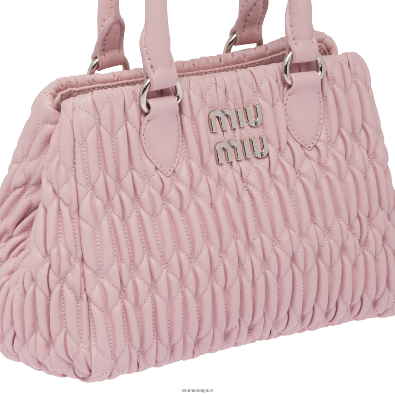 Miu Miu albast rozehandtas van kristal nappaleer N8F6L157 verzameling