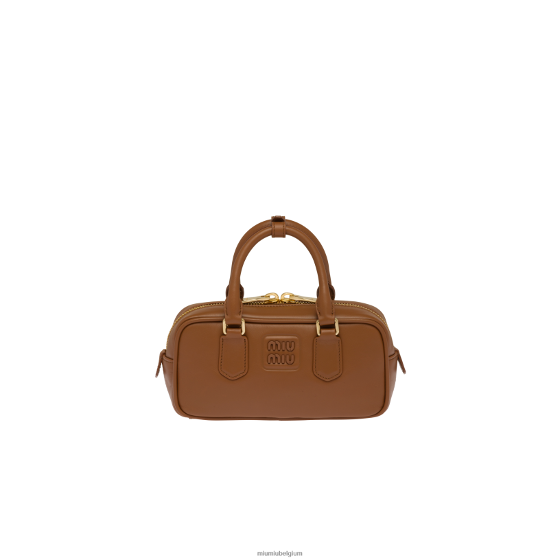 Miu Miu cognacArcadie leren tas N8F6L135 verzameling