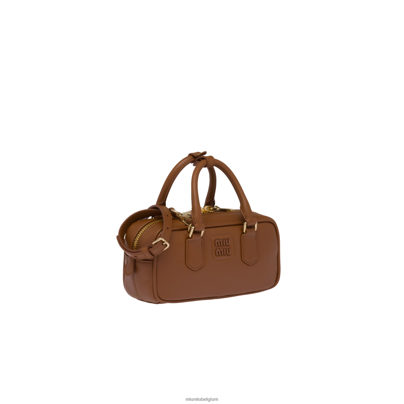 Miu Miu cognacArcadie leren tas N8F6L135 verzameling