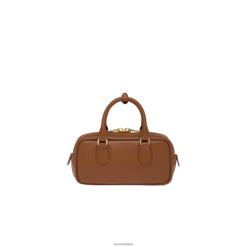 Miu Miu cognacArcadie leren tas N8F6L135 verzameling