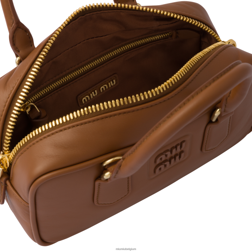 Miu Miu cognacArcadie leren tas N8F6L135 verzameling