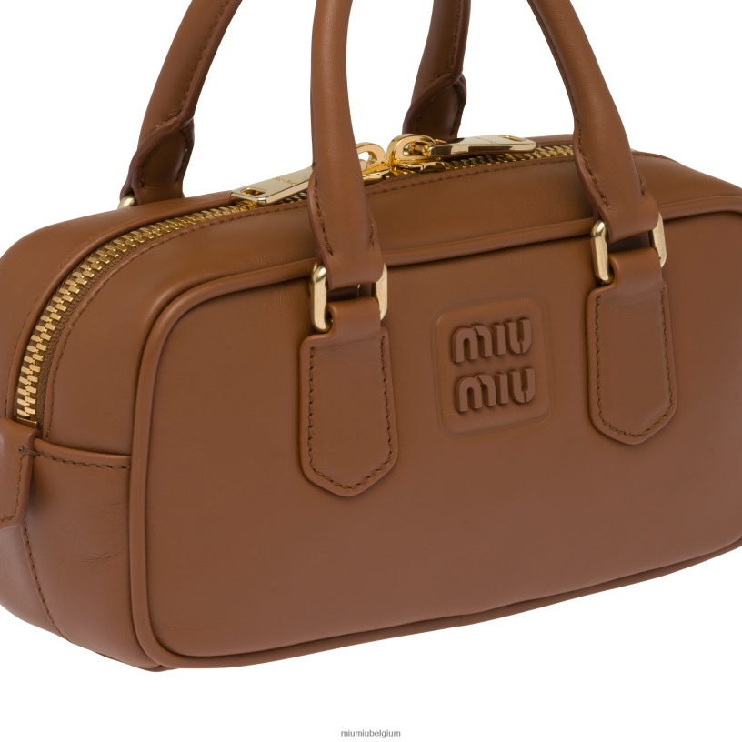 Miu Miu cognacArcadie leren tas N8F6L135 verzameling