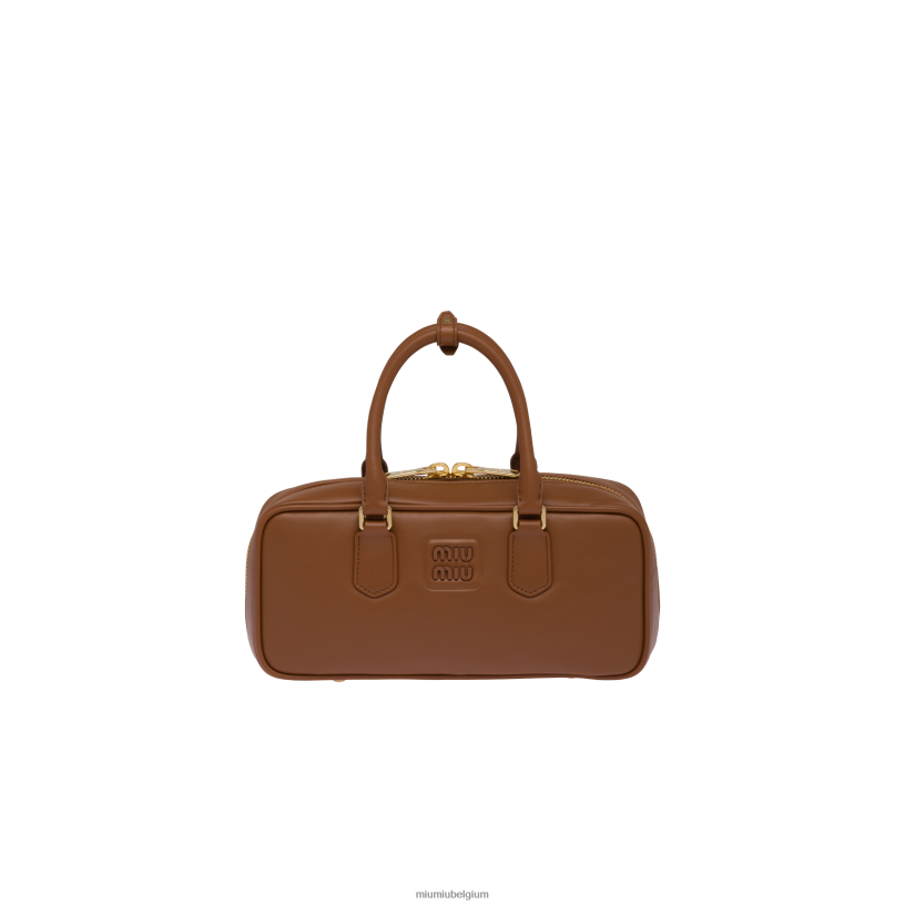 Miu Miu cognacArcadie leren tas N8F6L140 verzameling