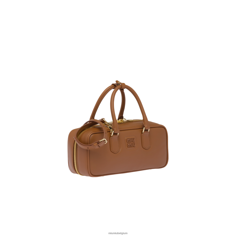 Miu Miu cognacArcadie leren tas N8F6L140 verzameling