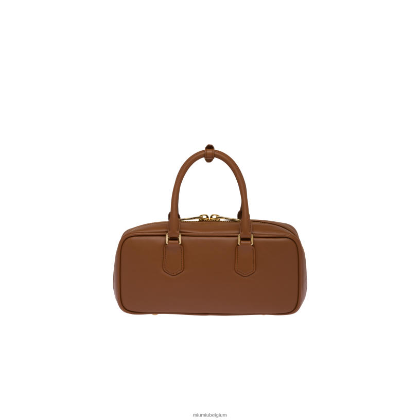 Miu Miu cognacArcadie leren tas N8F6L140 verzameling