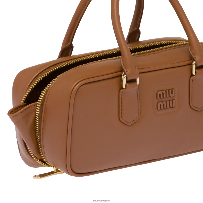 Miu Miu cognacArcadie leren tas N8F6L140 verzameling
