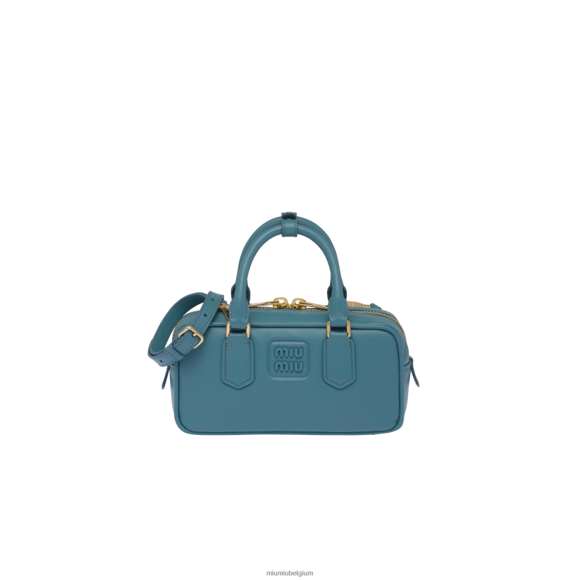 Miu Miu jachthaven blauwArcadie leren tas N8F6L136 verzameling