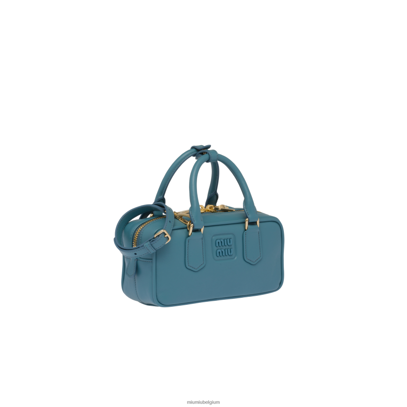 Miu Miu jachthaven blauwArcadie leren tas N8F6L136 verzameling