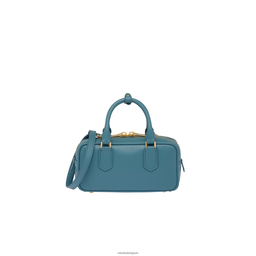 Miu Miu jachthaven blauwArcadie leren tas N8F6L136 verzameling